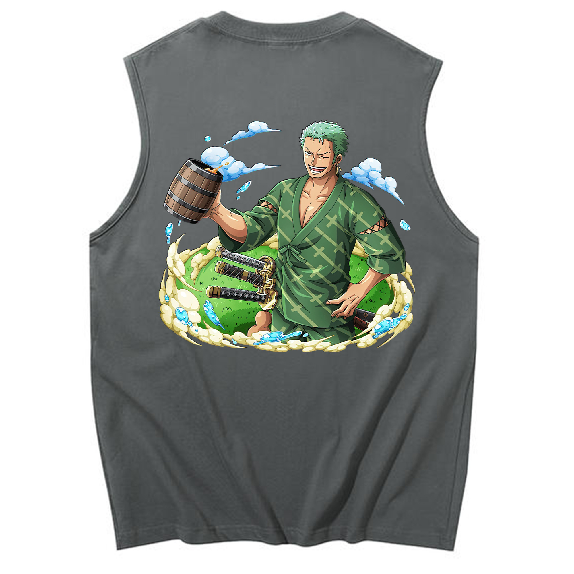 ワンピース ロロノア・ゾロ ONE PIECE Roronoa Zoro コットン100％タンクトップ（背面プリント）